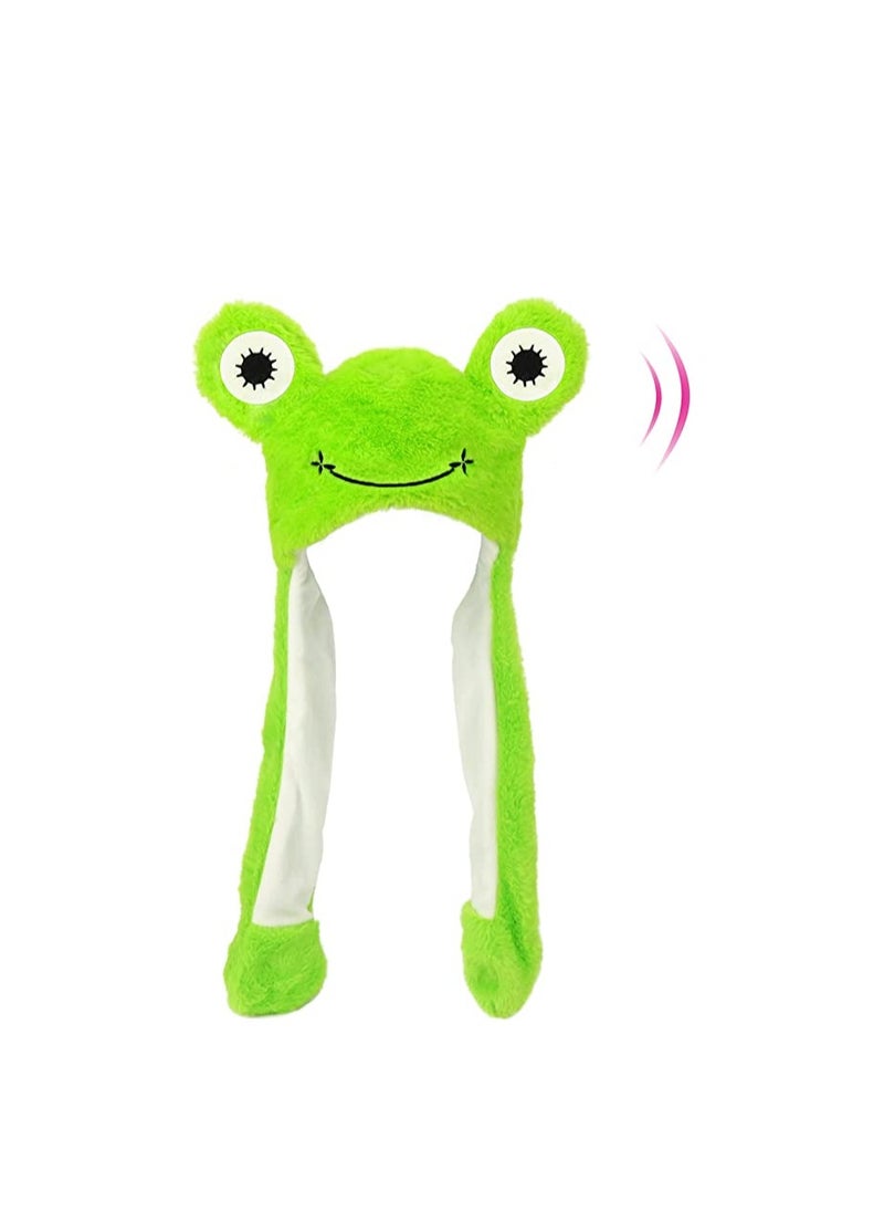 Animal Hat with Ears Moving Jumping Pop Up Beating Plush Dress Up, 22''
