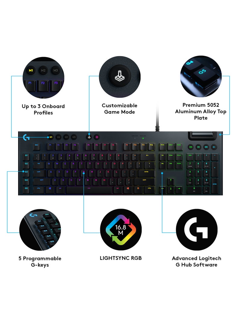 G815 Lightsync RGB Mechanical Gaming Keyboard - Black
