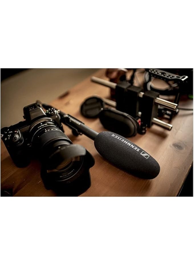 Sennheiser Professional Mke 600 Shotgun Microphone With XLr-3 To 3.5Mm Connector For Video Camera/Camcorder, 505453, Black, Microphone, Windshield And Shockmount