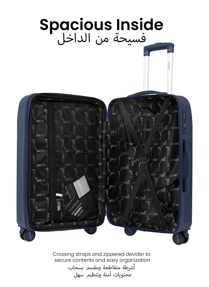 Sentra 3 Pieces ABS Luggage Trolley Set - Dark Blue