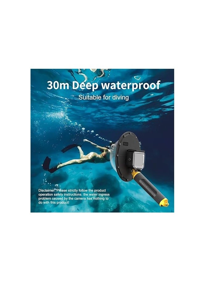 TELESIN 6 inches Dome Port Lens for GoPro Hero 13 12 11 Hero 10/9 Black,Waterproof Housing Case Hand Floating Grip Trigger, Transparent Cover Underwater Diving Photography (for Hero 13/12/11/10/9)