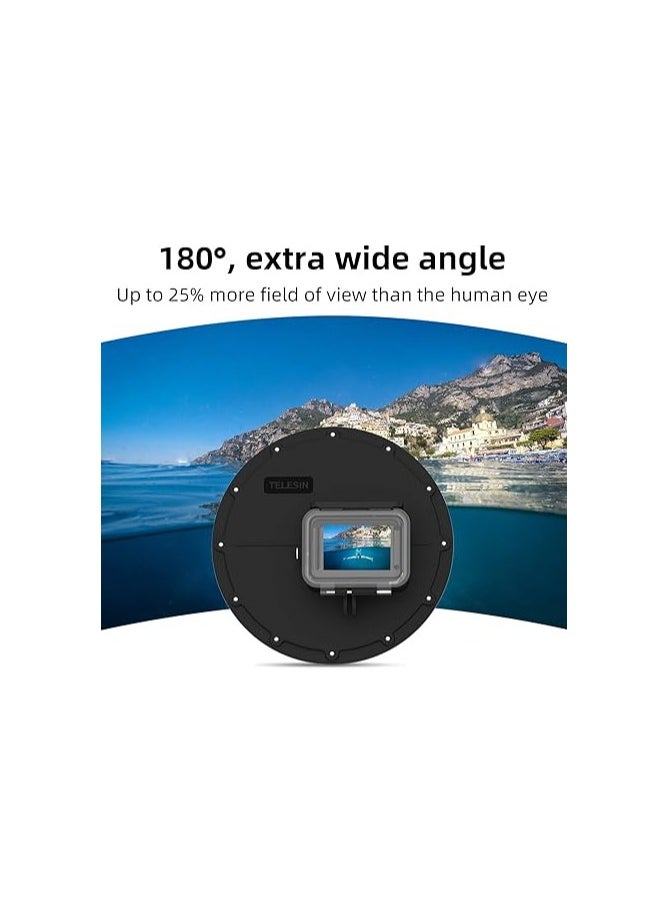 TELESIN 6 inches Dome Port Lens for GoPro Hero 13 12 11 Hero 10/9 Black,Waterproof Housing Case Hand Floating Grip Trigger, Transparent Cover Underwater Diving Photography (for Hero 13/12/11/10/9)