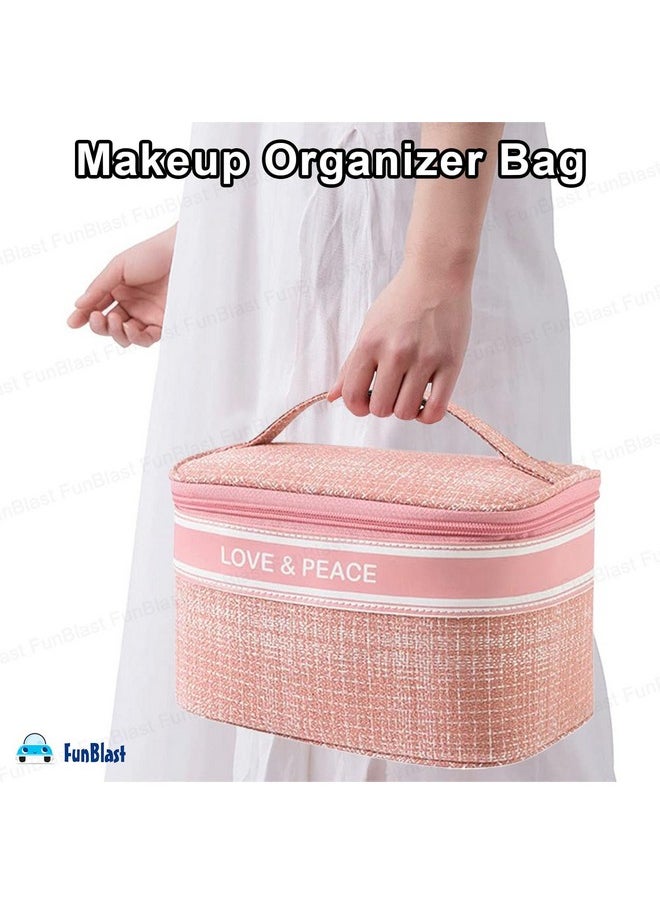 FunBlast Vanity Box for Women Makeup Kit - Travel Organizer, Travel Pouch, Makeup Pouch, Pouches for Women, Toiletry Bag, Makeup Bag for Women, Travel Kit for Girls & Women (Pink)