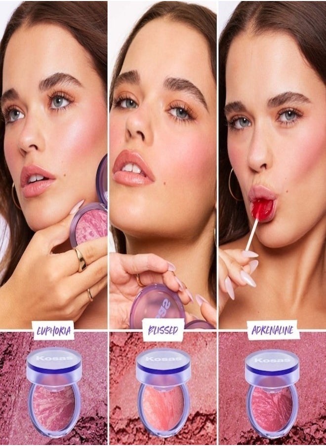 Blush is Life Baked Talc-Free Dimensional + Brightening Blush, Euphoria - Cool Pinky Mauve 4.5g