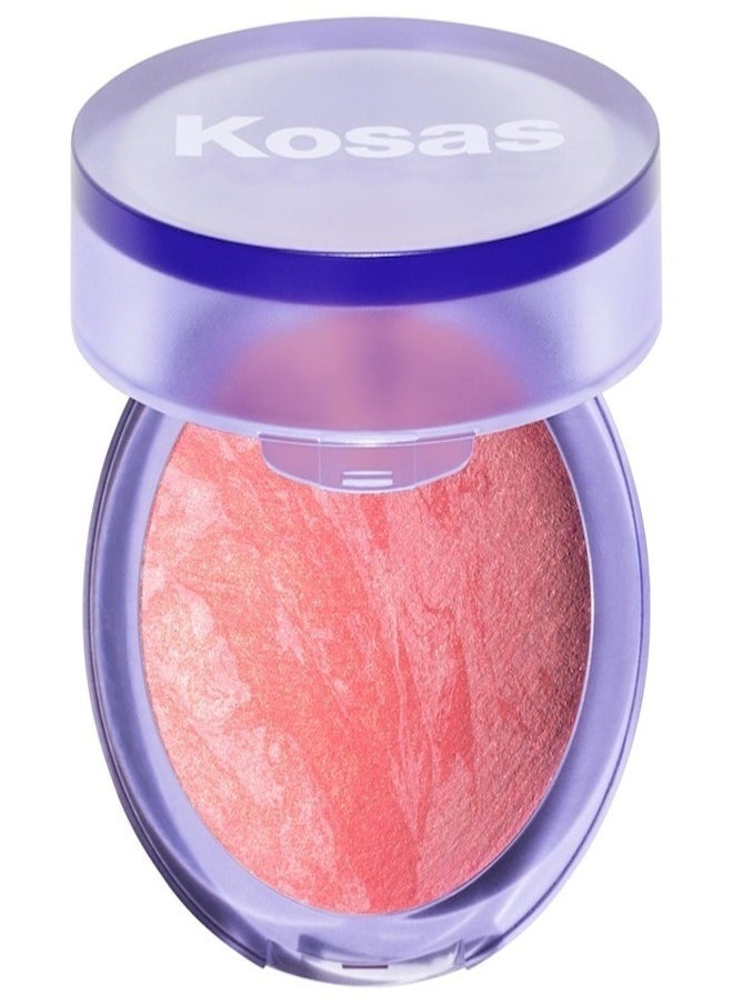 Blush is Life Baked Talc-Free Dimensional + Brightening Blush,Blissed - Warm Peachy Pink 4.5g