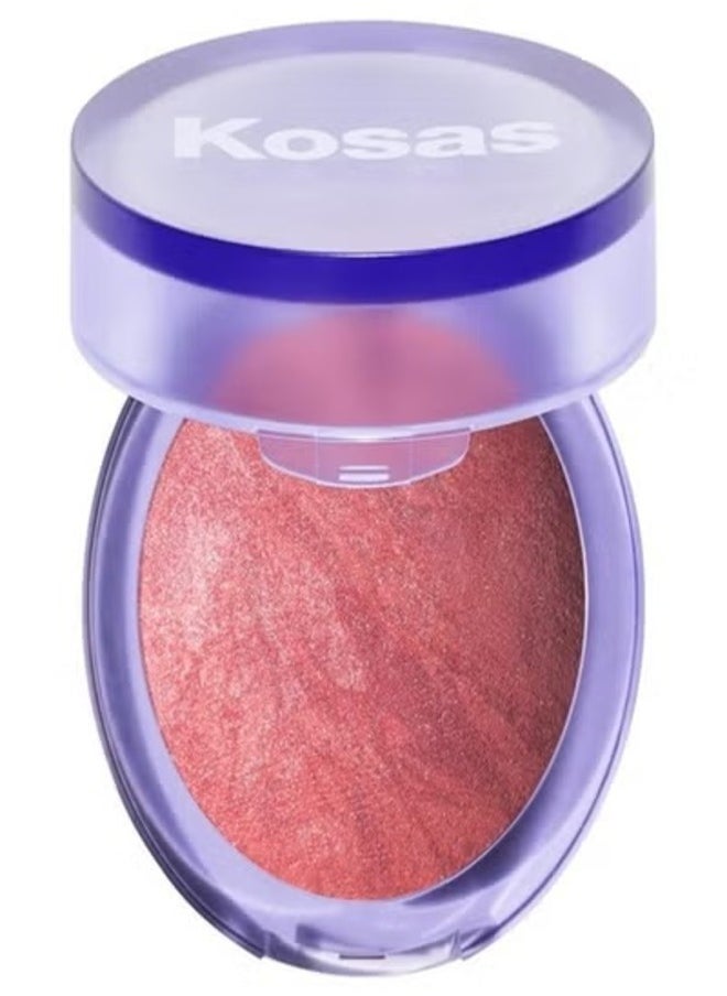 Blush is Life Baked Talc-Free Dimensional + Brightening Blush, Thrill - Vibrant Blood Orange 4.5g