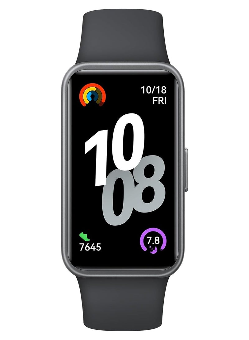 HUAWEI Band 10 Smart Watch, Metallic Design and Comfortable Wearing, Pro-level Sleep Analysis, Emotional Health Aid, 100 Workout Modes, Robust Battery Life, IOS and Android black