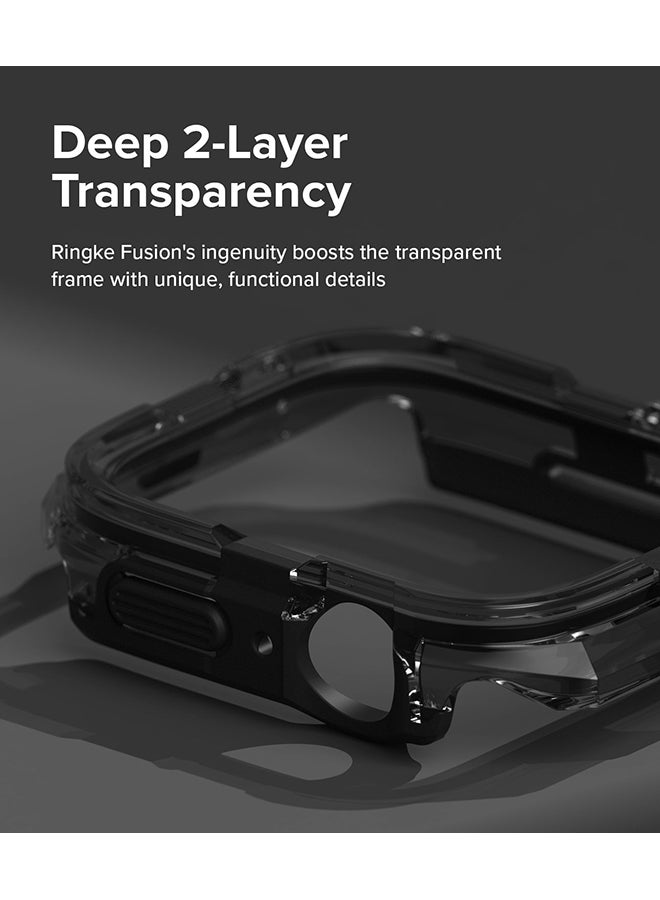 Fusion Bumper For Apple Watch 9 / 8 / 7 45mm, Apple Watch SE / 6 / 5 / 4 44mm Case, Double-layer Cover for Women, Men - Black