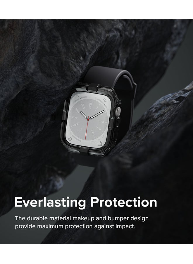 Fusion Bumper For Apple Watch 9 / 8 / 7 45mm, Apple Watch SE / 6 / 5 / 4 44mm Case, Double-layer Cover for Women, Men - Black