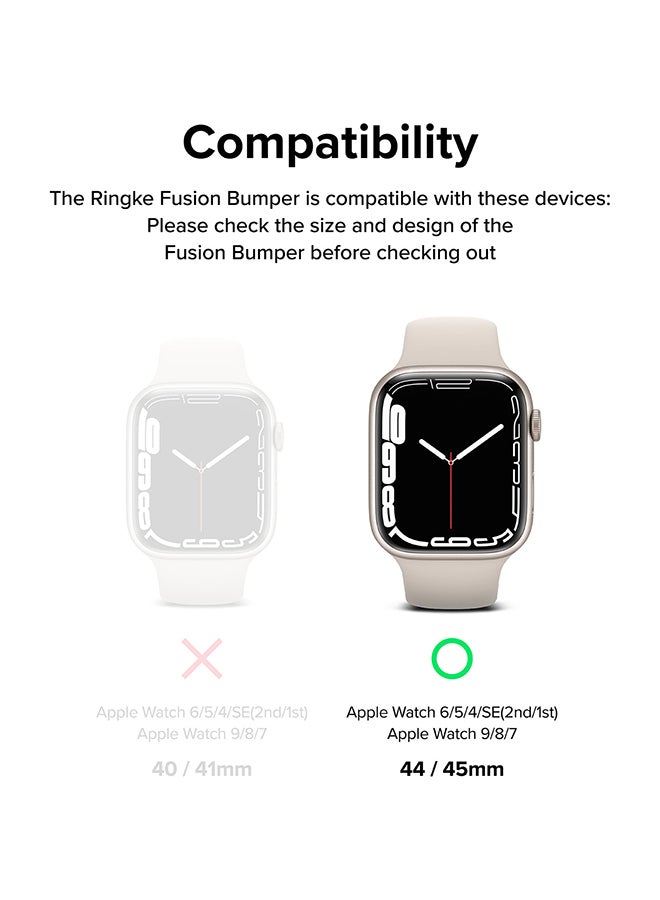 Fusion Bumper For Apple Watch 9 / 8 / 7 45mm, Apple Watch SE / 6 / 5 / 4 44mm Case, Double-layer Cover for Women, Men - Neon Blue