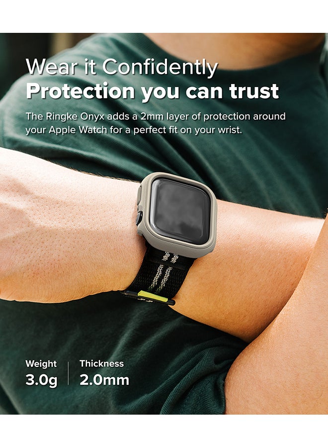 Onyx For Apple Watch 10 46mm Case, Heavy Duty Rugged TPU Bumper Drop Protection Cover - Sand Grey