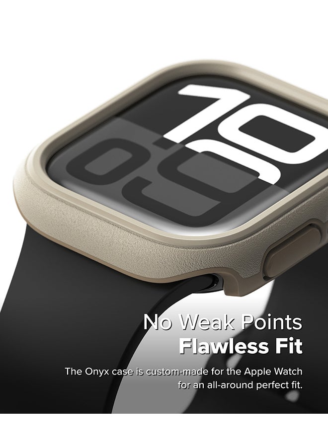 Onyx For Apple Watch 10 46mm Case, Heavy Duty Rugged TPU Bumper Drop Protection Cover - Sand Grey