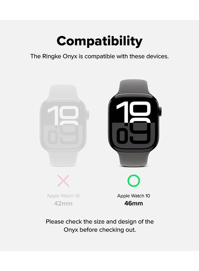 Onyx For Apple Watch 10 46mm Case, Heavy Duty Rugged TPU Bumper Drop Protection Cover - Sand Grey
