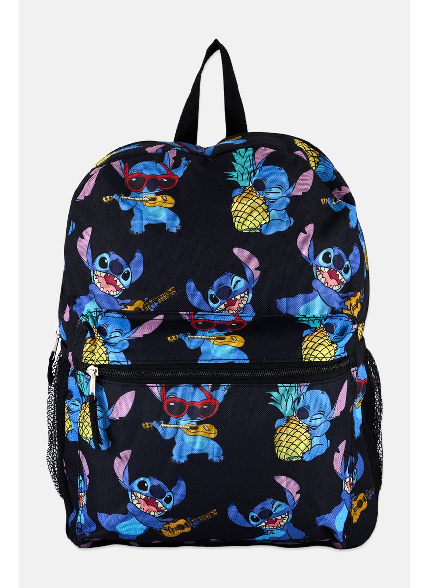 Kids Girl Lilo Stitch Printed Backpack 40 H x 30 L x 12 W cm, Black