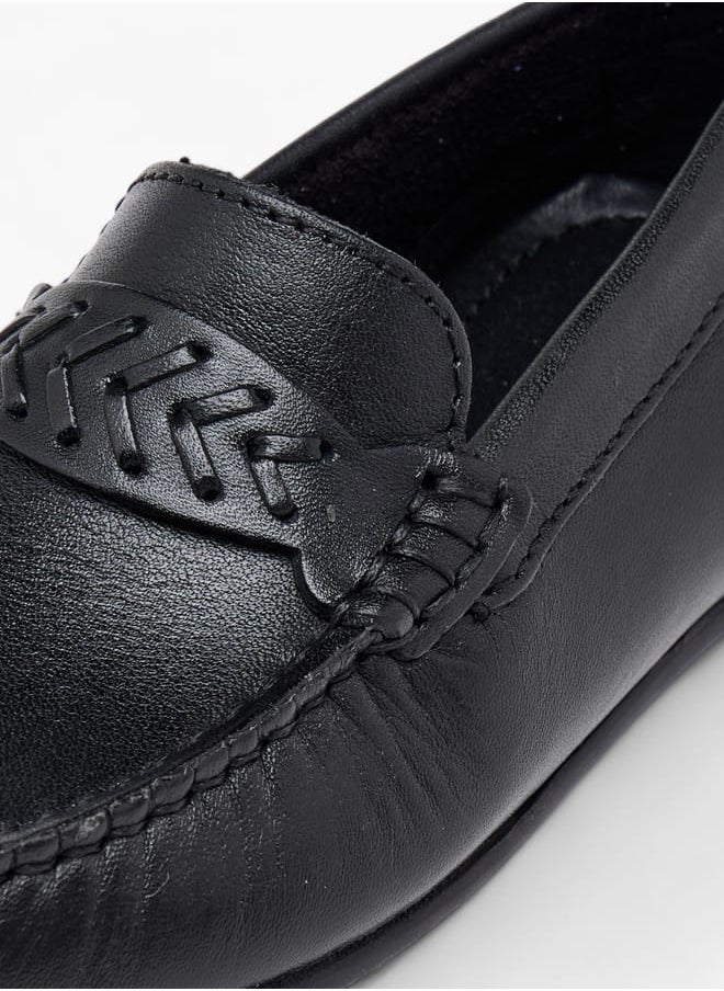 Boys Textured Slip-On Loafers