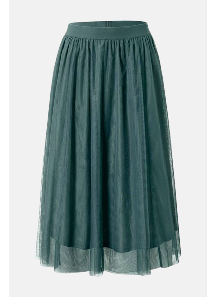 Women Textured Midi Skirt, Sage