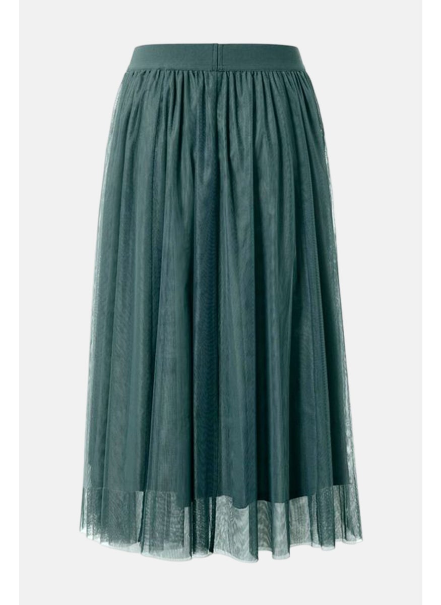 Women Textured Midi Skirt, Sage