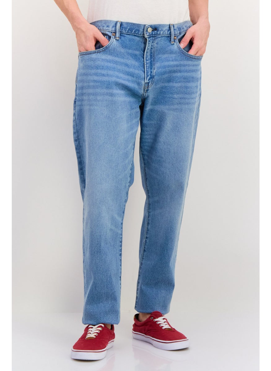 Men Slim Fit Wash Stretchable Denim, Blue