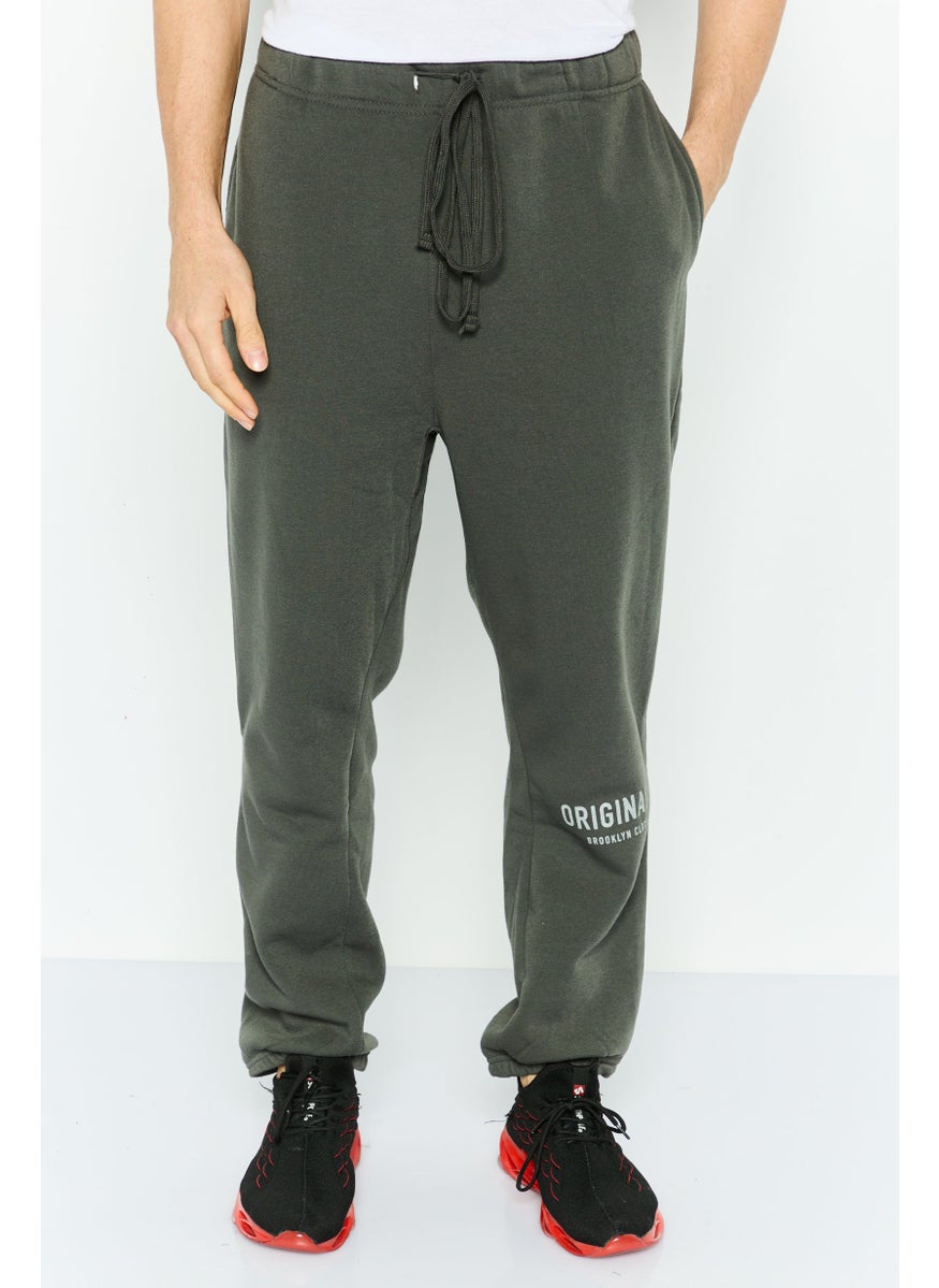 Men Regular Fit Brand Logo Sweatpants, Dark Grey