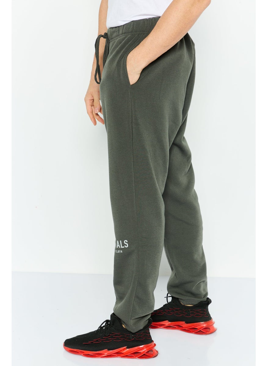 Men Regular Fit Brand Logo Sweatpants, Dark Grey