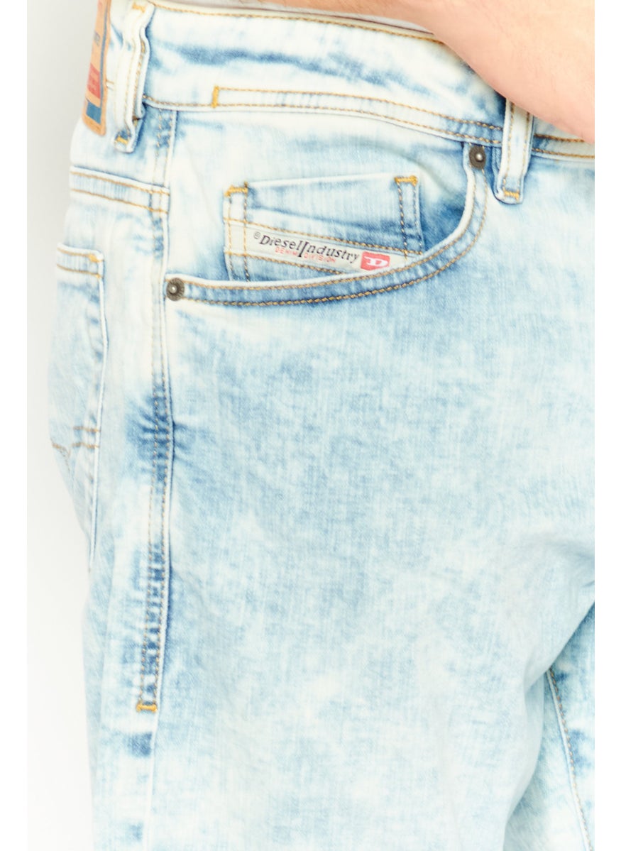 Men Skinny Fit Washed Denim, Blue