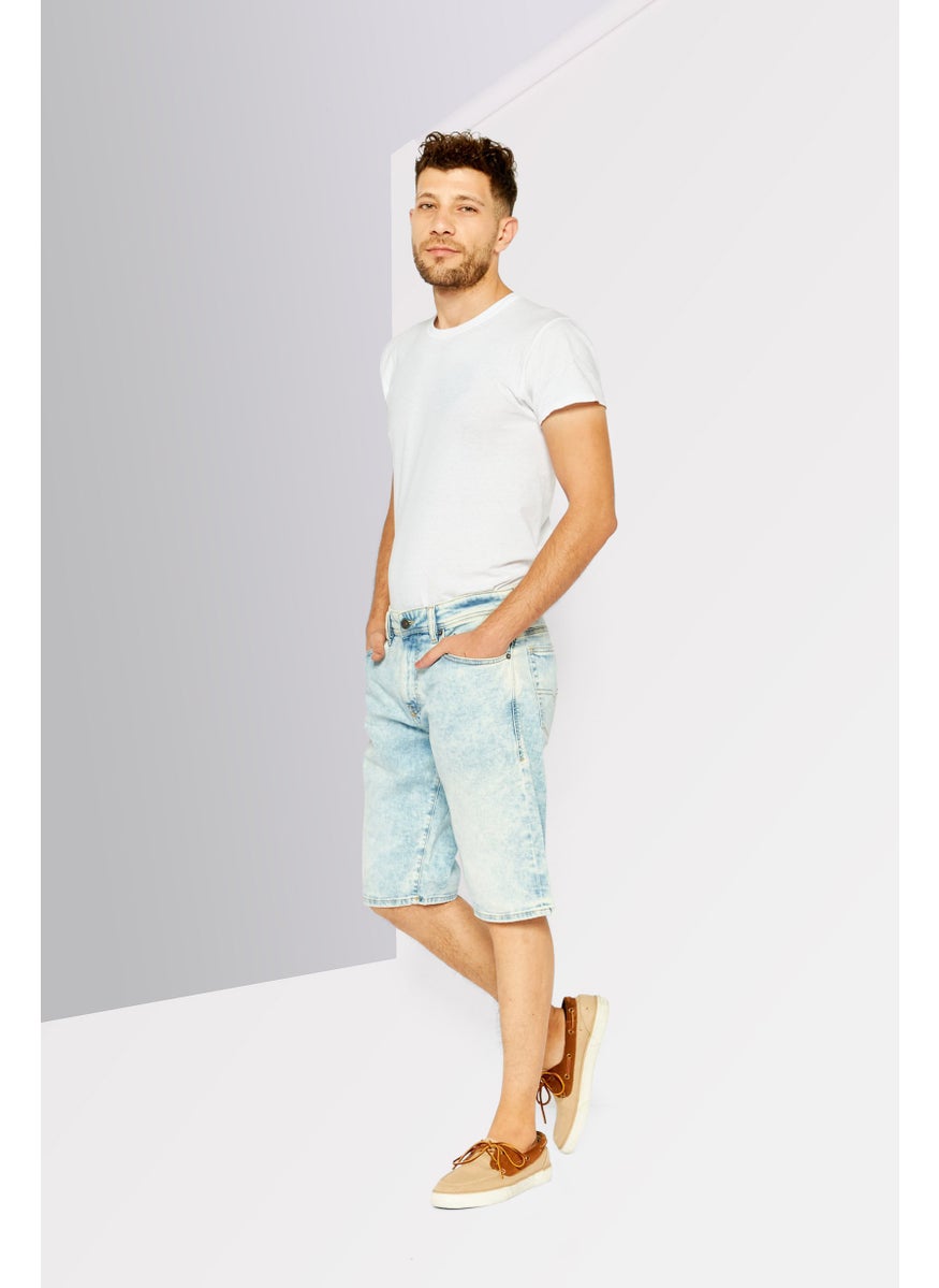 Men Skinny Fit Washed Denim, Blue
