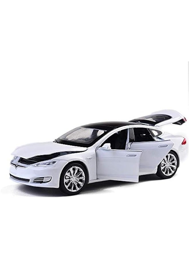 Toy Car Model S Alloy Model Cars Pull Back Vehicles 1/32 Scale Car Toys for Toddlers Kids (White)