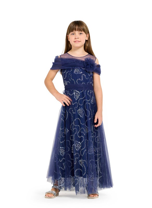 Floral Tulle Maxi Dress