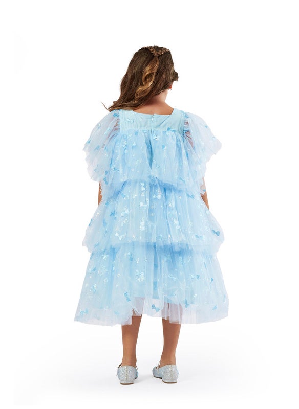 Layered Design Tulle Long Frock