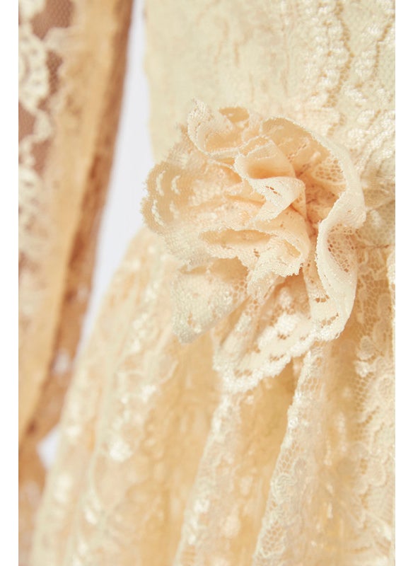 Lace Frilled Long Frock