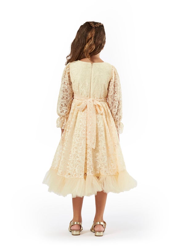 Lace Frilled Long Frock