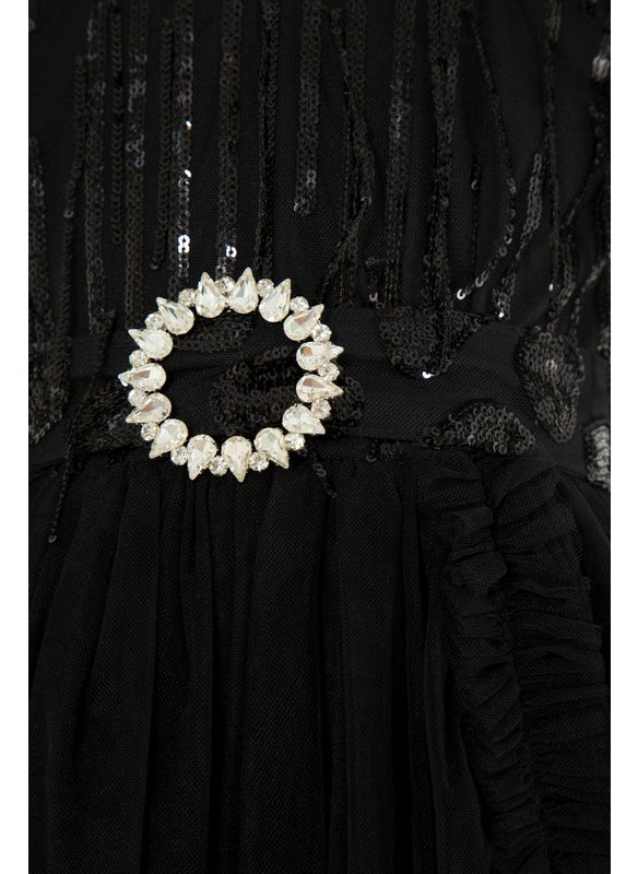 Layered Sequins And Tulle Frock