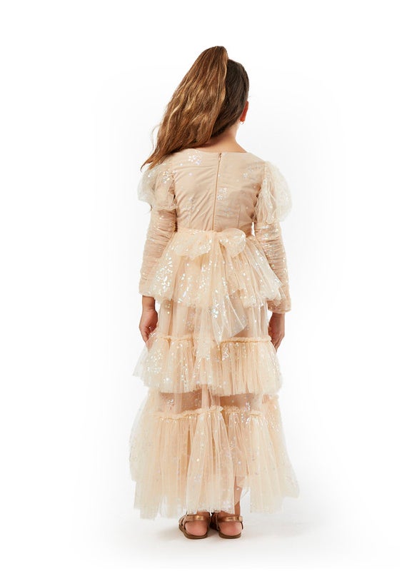 Frilled Glitter Tulle Dress
