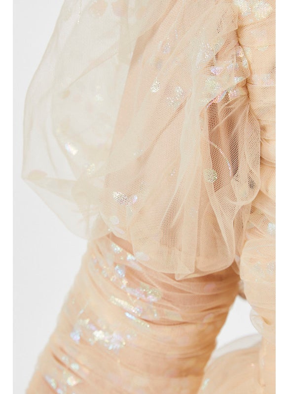 Frilled Glitter Tulle Dress