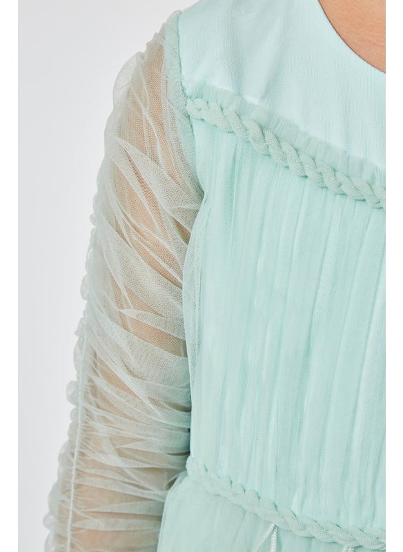 Ruffled Tulle Long Frock