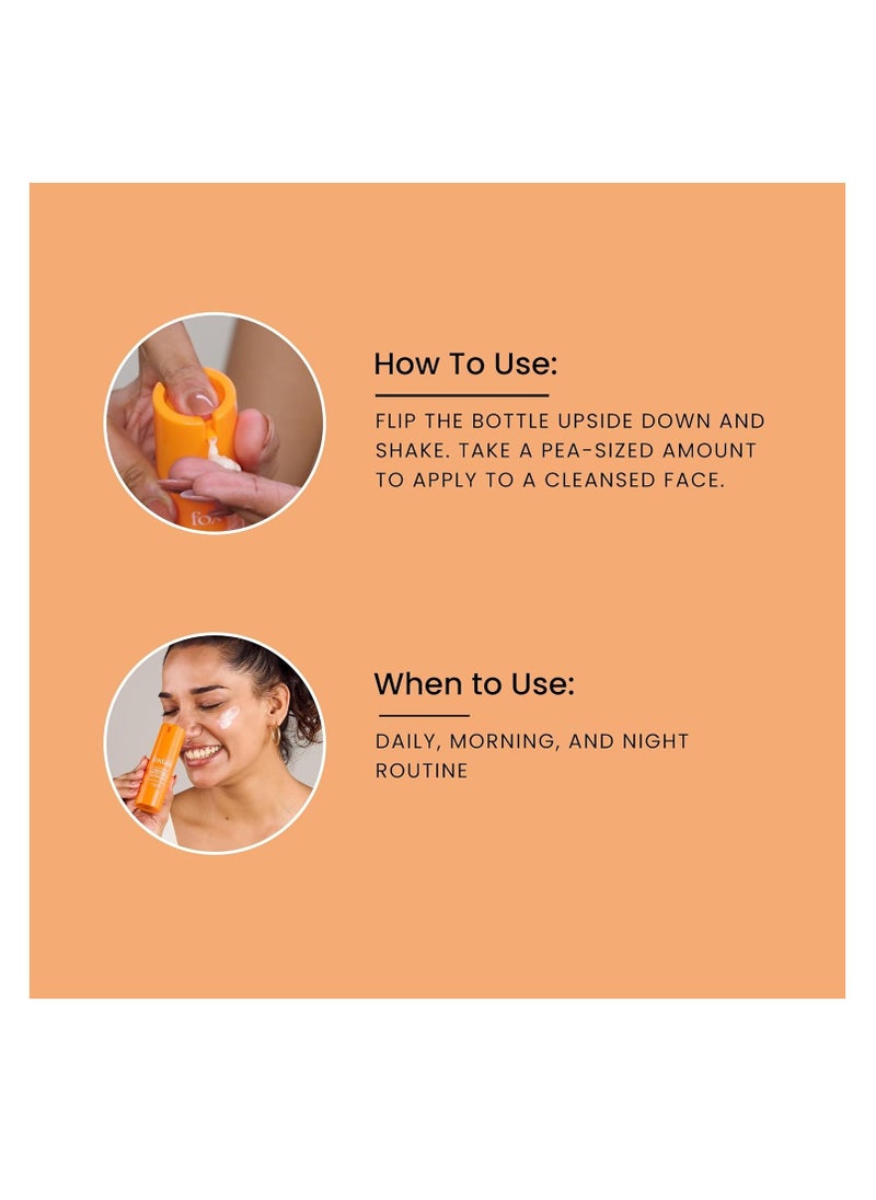 Foxtale 15% Vitamin C Face Serum for Glowing Skin   Pure L Ascorbic Acid and Vitamin E   Brightening Serum for Dark Spots Dull Skin Uneven Skin Tone All Skin Types  30 ml