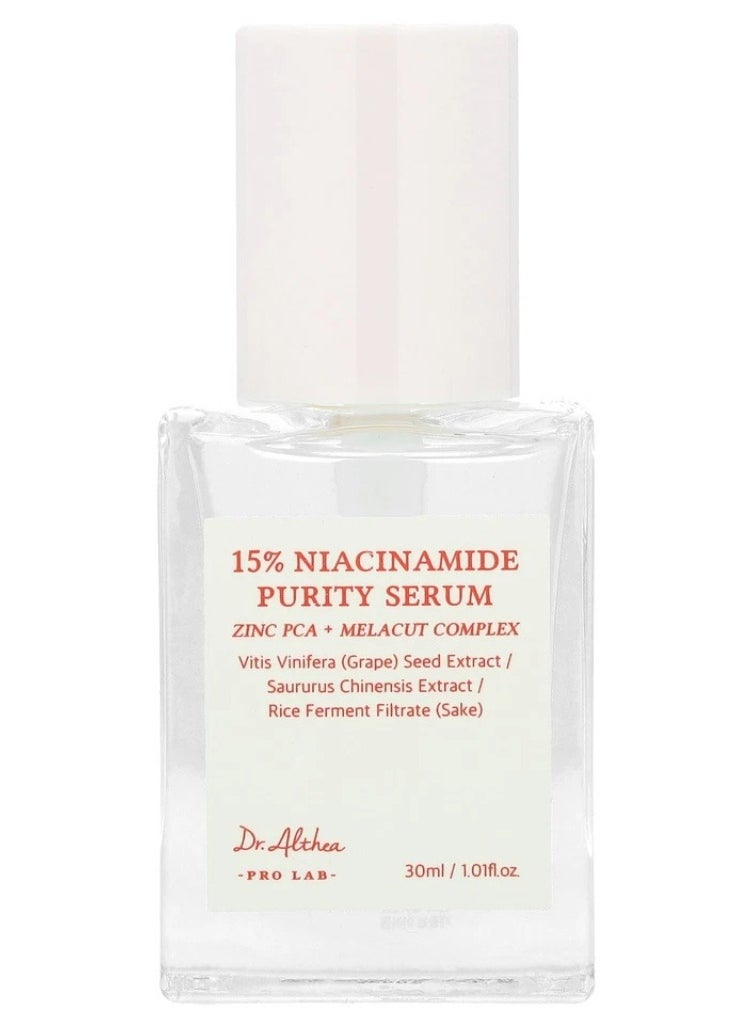 Dr. Althea 15% Niacinamide Purity Serum – Brightening & Oil-Control Serum, 30ml – Reduces Dark Spots & Minimizes Pores