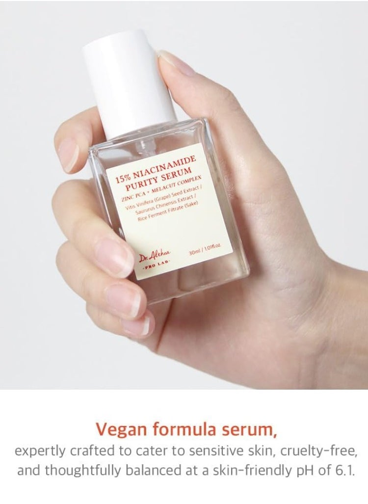 Dr. Althea 15% Niacinamide Purity Serum – Brightening & Oil-Control Serum, 30ml – Reduces Dark Spots & Minimizes Pores