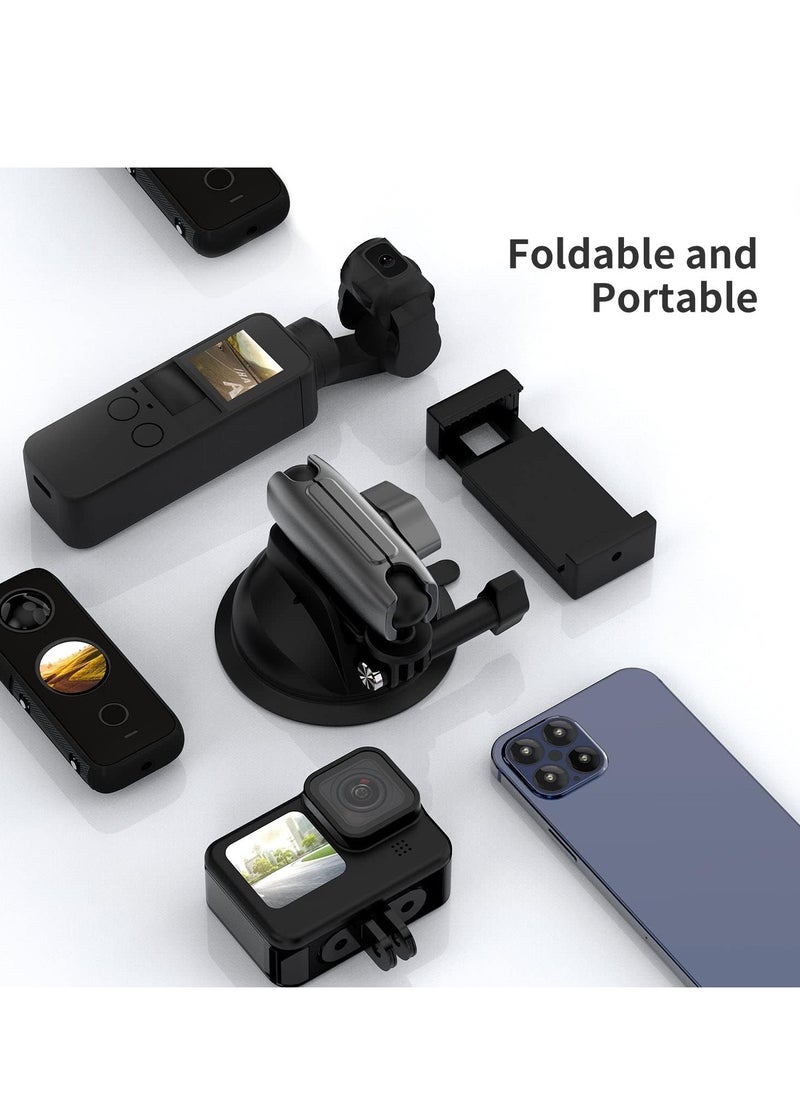 TELESIN Action Camera Universal Suction Cup Mount 360 Degree Rotatable for GoPro, Insta360, DJI Osmo Action, Osmo Pocket and Mobile Phone