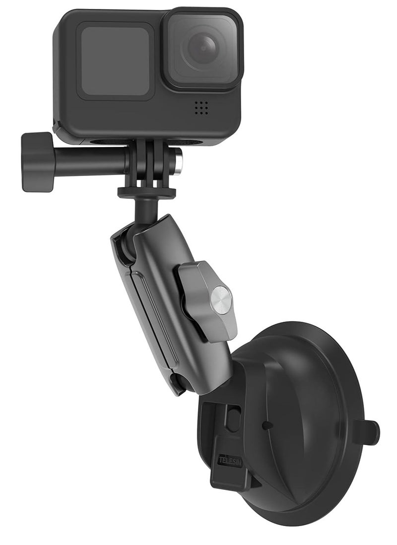 TELESIN Action Camera Universal Suction Cup Mount 360 Degree Rotatable for GoPro, Insta360, DJI Osmo Action, Osmo Pocket and Mobile Phone