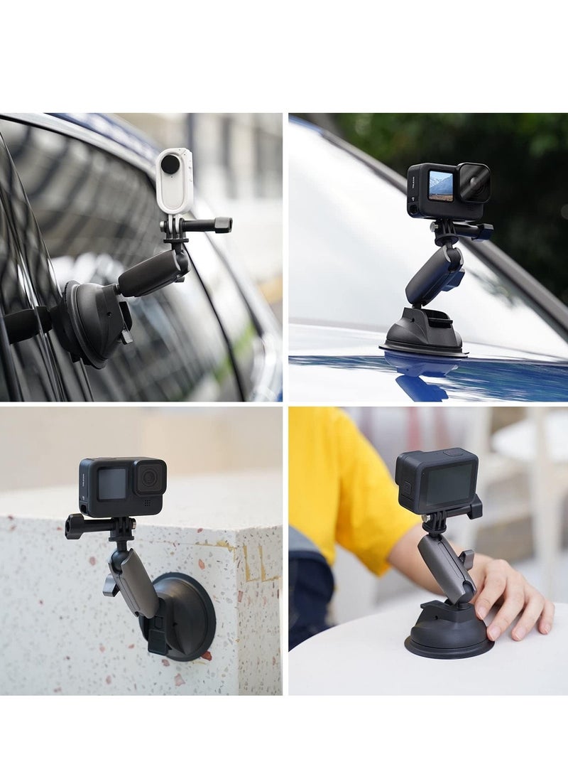 TELESIN Action Camera Universal Suction Cup Mount 360 Degree Rotatable for GoPro, Insta360, DJI Osmo Action, Osmo Pocket and Mobile Phone