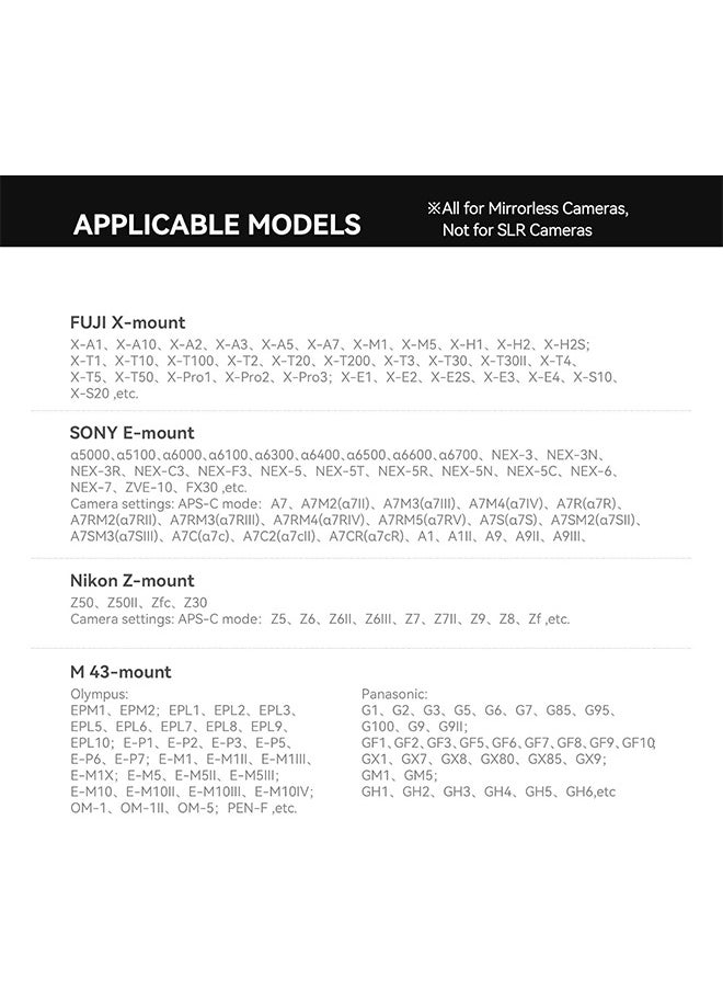 TTArtisan APS-C 25mm F2 Metal Bodied Mirrorless Camera Lens Compatiable with Z Mount Z5 Z6 Z7 Z6II Z7II ZFC Z30 Z50 Z9