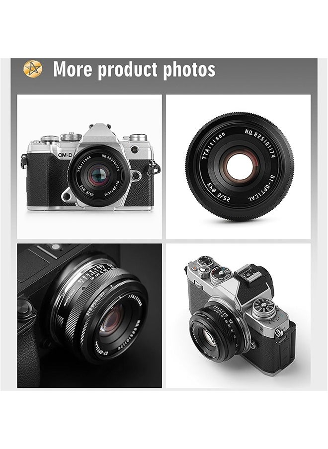 TTArtisan APS-C 25mm F2 Metal Bodied Mirrorless Camera Lens Compatiable with Z Mount Z5 Z6 Z7 Z6II Z7II ZFC Z30 Z50 Z9