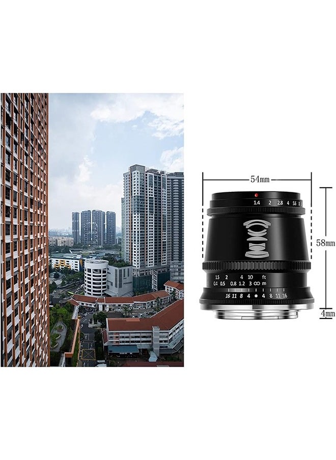 TTArtisan 17mm F1.4 APS-C Manual Focus Large Aperture Lens for E Mount Camera Like A5000 A5100 A6000 A6100 A6300 A6400 A6500 A6600 NEX-3 NEX-3N NEX-3R NEX-5T NEX-5R NEX-5 NEX-5N NEX-7 NEX-5C