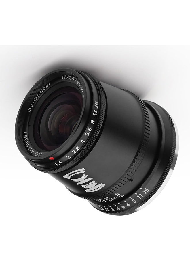 TTArtisan 17mm F1.4 APS-C Manual Focus Wide-Angle Lens for FX Mount Camera Like X-A10 X-A20 X-A3 X-A5 X-A7 X-M1 X-M2 X-H1 X-T10 X-T20 X-T30 X-T4 X-T100 X-T2000 X-Pro1 X-Pro2 X-Pro3 X-E1 X-E2S X-E3