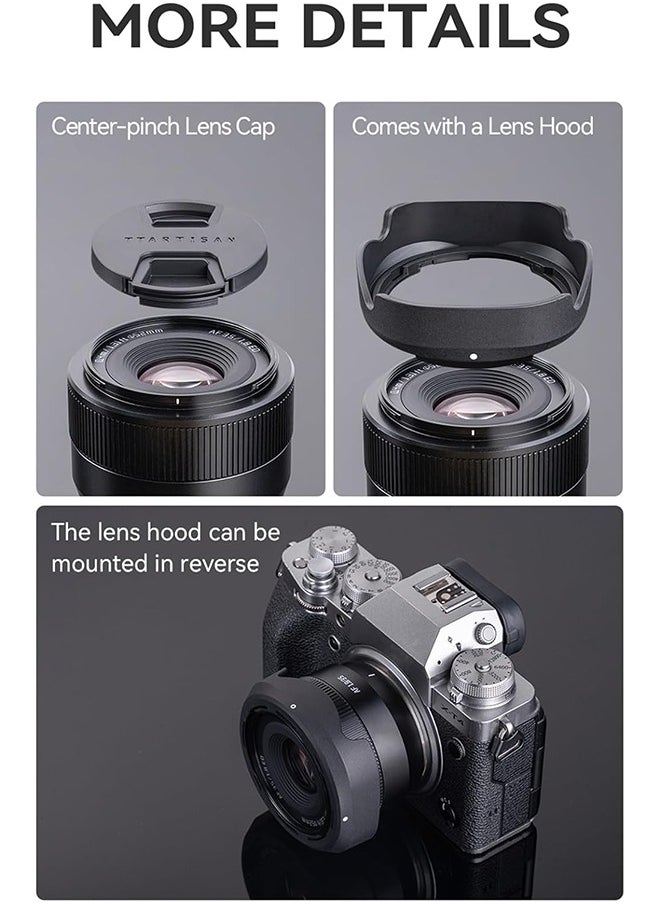 TTArtisan Auto Focus 35mm F1.8 Mark II APS-C Lens, 35mm F/1.8 AF Portrait Lenses for Fuji X-A2 X-A5 X-A7 X-H1 X-T100 X-T20 X-T3 X-T30 X-T30II X-T4 XT-50 X-Pro3 X-E3 X-E4 X-S10 X-M1 X-M5