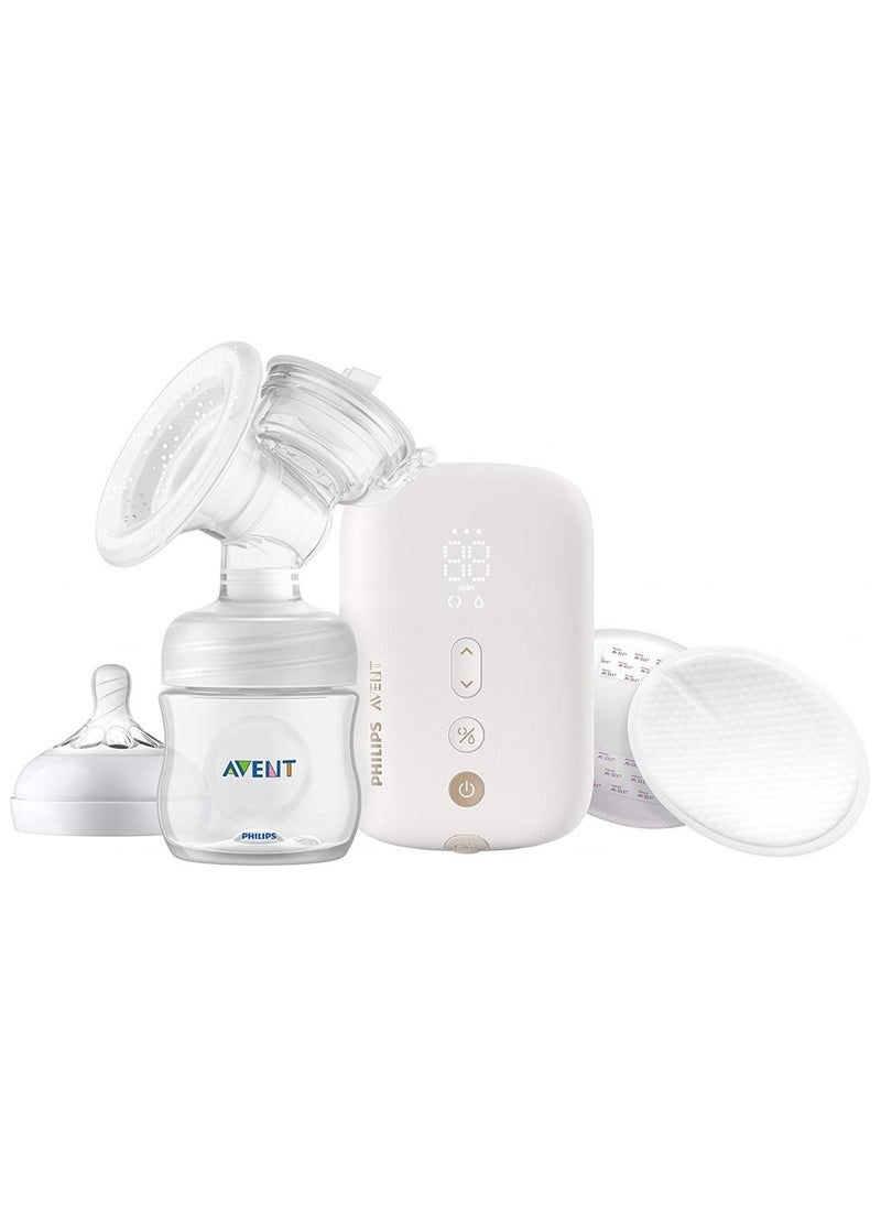 Electronic Avent Single Breast Pump Premium With Natural Motion Technology, Rechargeable Battery, Timer Display