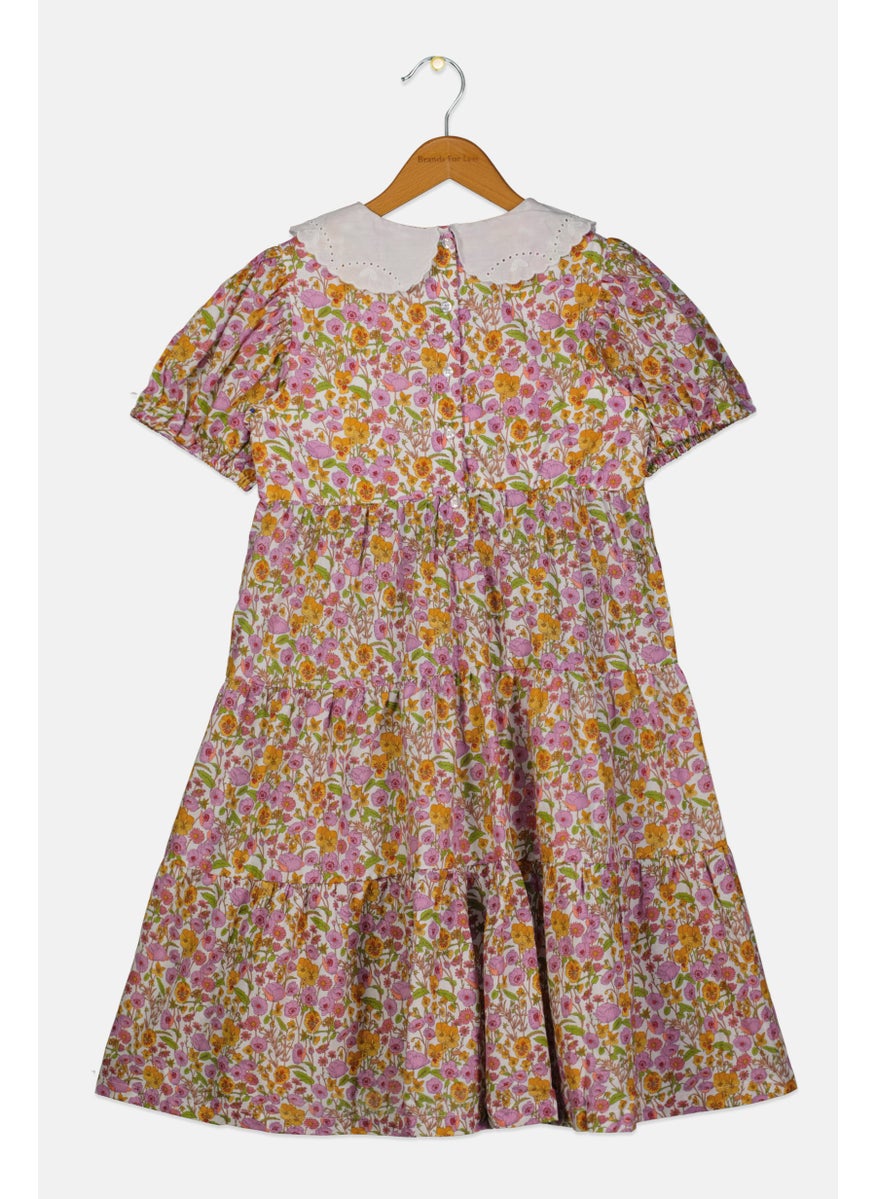 Kids Girl Floral A Line Dress, Multicolor