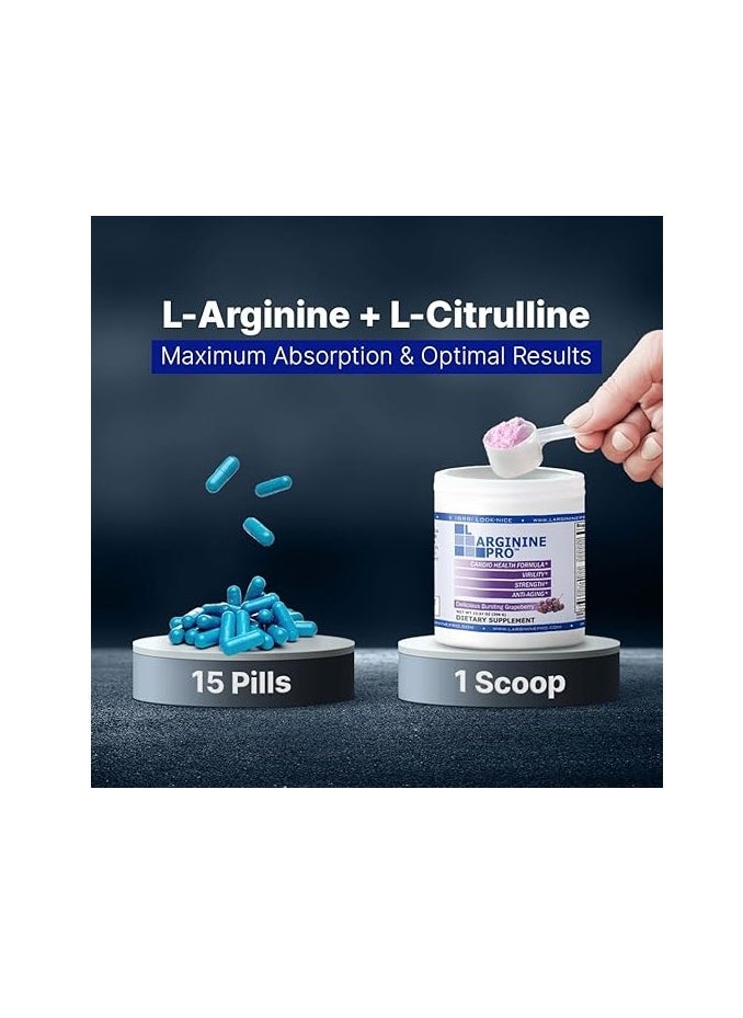 Supplement 5500Mg Of Larginine Plus 1100Mg Lcitrulline Powder - Grapeberry / 1 Jar