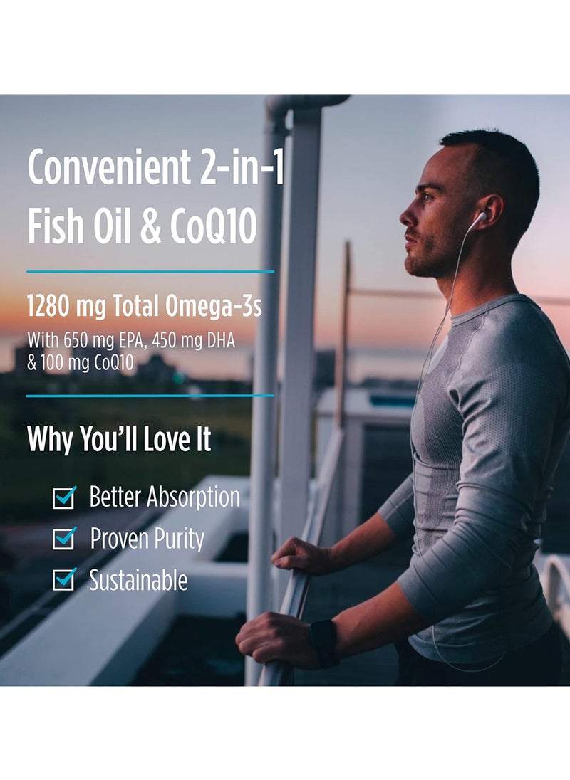 Ultimate Omega Purified Fish Oil Plus Coq10 1000 Mg. 60